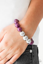 Load image into Gallery viewer, All Dressed UPTOWN Purple/ White Bracelet