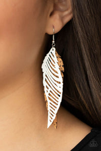 WINGING Off The Hook White Earring