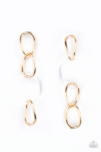 Talk In Circles Gold/ White Earring