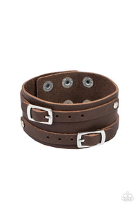 Bronco Bustin Buckles Brown Men Bracelet