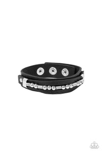 Easy on the Hardware Mens Black Bracelet