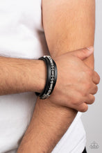 Load image into Gallery viewer, Easy on the Hardware Mens Black Bracelet
