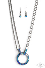 Load image into Gallery viewer, Razzle Dazzle Blue/ Brass Necklace
