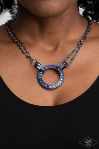 Razzle Dazzle Blue/ Brass Necklace