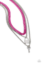 Load image into Gallery viewer, Locked Labor Pink Necklace
