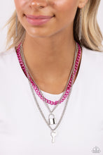 Load image into Gallery viewer, Locked Labor Pink Necklace
