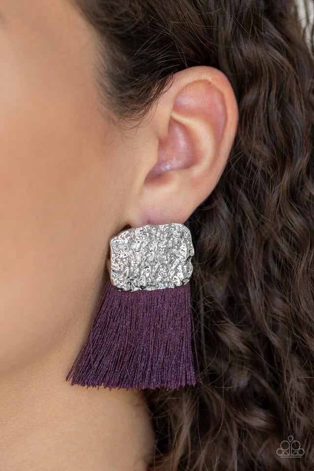 Plume Bloom Purple Earring