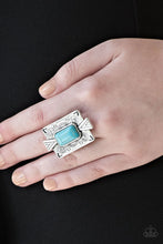 Load image into Gallery viewer, So Smithsonian (Stone Cold Couture) Blue/ White Ring
