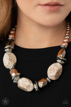 Load image into Gallery viewer, In Good Glazes Black/ Blue/ Peach Necklace
