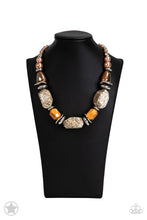 Load image into Gallery viewer, In Good Glazes Black/ Blue/ Peach Necklace
