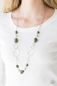 Thats TERRA-ific! Green/ White Necklace