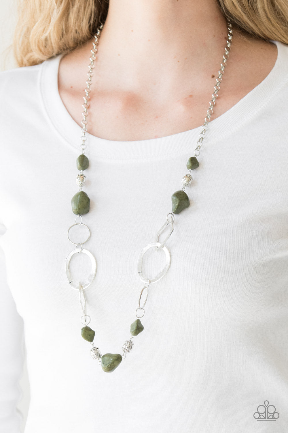 Thats TERRA-ific! Green/ White Necklace