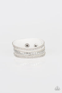 Rollin In Rhinestones Pink/ Silver/ White Bracelet