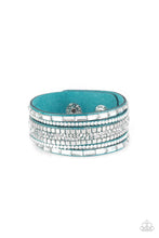 Load image into Gallery viewer, Rebel In Rhinestones Blue Bracelet
