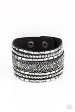 Load image into Gallery viewer, Rhinestone Rumble Black/ Brown Bracelet
