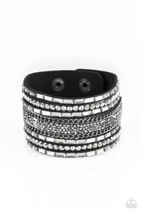 Rhinestone Rumble Black/ Brown Bracelet