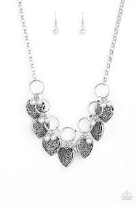 Very Valentine Blue/ Silver/ White Necklace