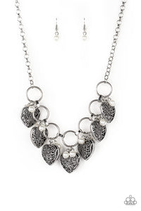 Very Valentine Blue/ Silver/ White Necklace