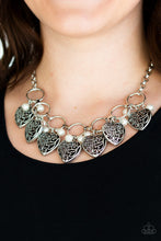 Load image into Gallery viewer, Very Valentine Blue/ Silver/ White Necklace
