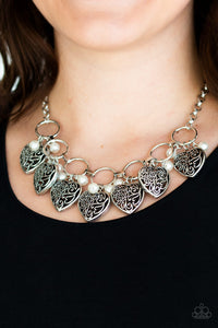 Very Valentine Blue/ Silver/ White Necklace