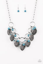 Load image into Gallery viewer, Very Valentine Blue/ Silver/ White Necklace
