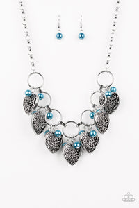 Very Valentine Blue/ Silver/ White Necklace