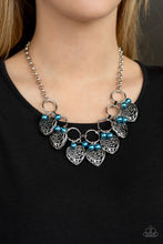 Load image into Gallery viewer, Very Valentine Blue/ Silver/ White Necklace
