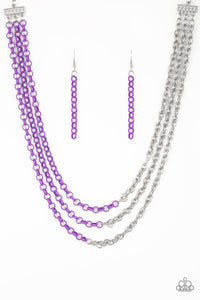 Turn Up The Volume Purple/ Red/ White/ Yellow Necklace