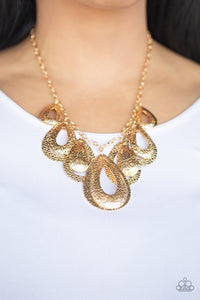 Teardrop Tempest Gold Necklace