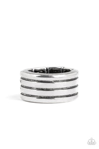 Zip Line Men Silver Ring