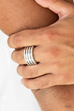 Load image into Gallery viewer, Zip Line Men Silver Ring
