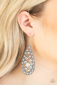 Drop-Dead Dazzle - White Earrings