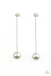 Extended Elegance White Earring