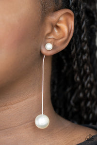 Extended Elegance White Earring