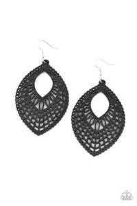 One Beach At A Time Black Earring