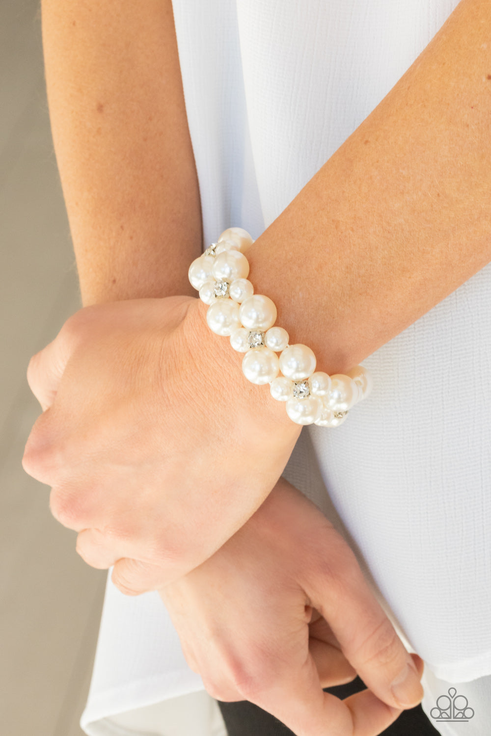 Flirt Alert White Pearl Bracelet