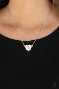 She Works HEART For The Money Gold Necklace