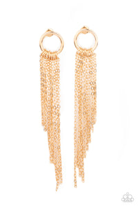 Divinely Dipping Gold Earring