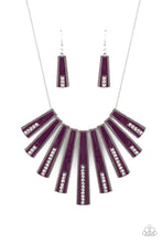 Load image into Gallery viewer, FAN-tastically Deco Black/ Purple Necklace
