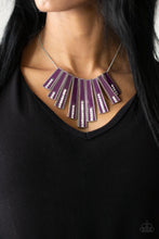 Load image into Gallery viewer, FAN-tastically Deco Black/ Purple Necklace
