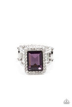 Load image into Gallery viewer, Glamorously Glitzy Purple/ Silver Ring
