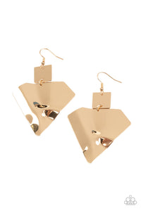 Deceivingly Deco Gold Earring