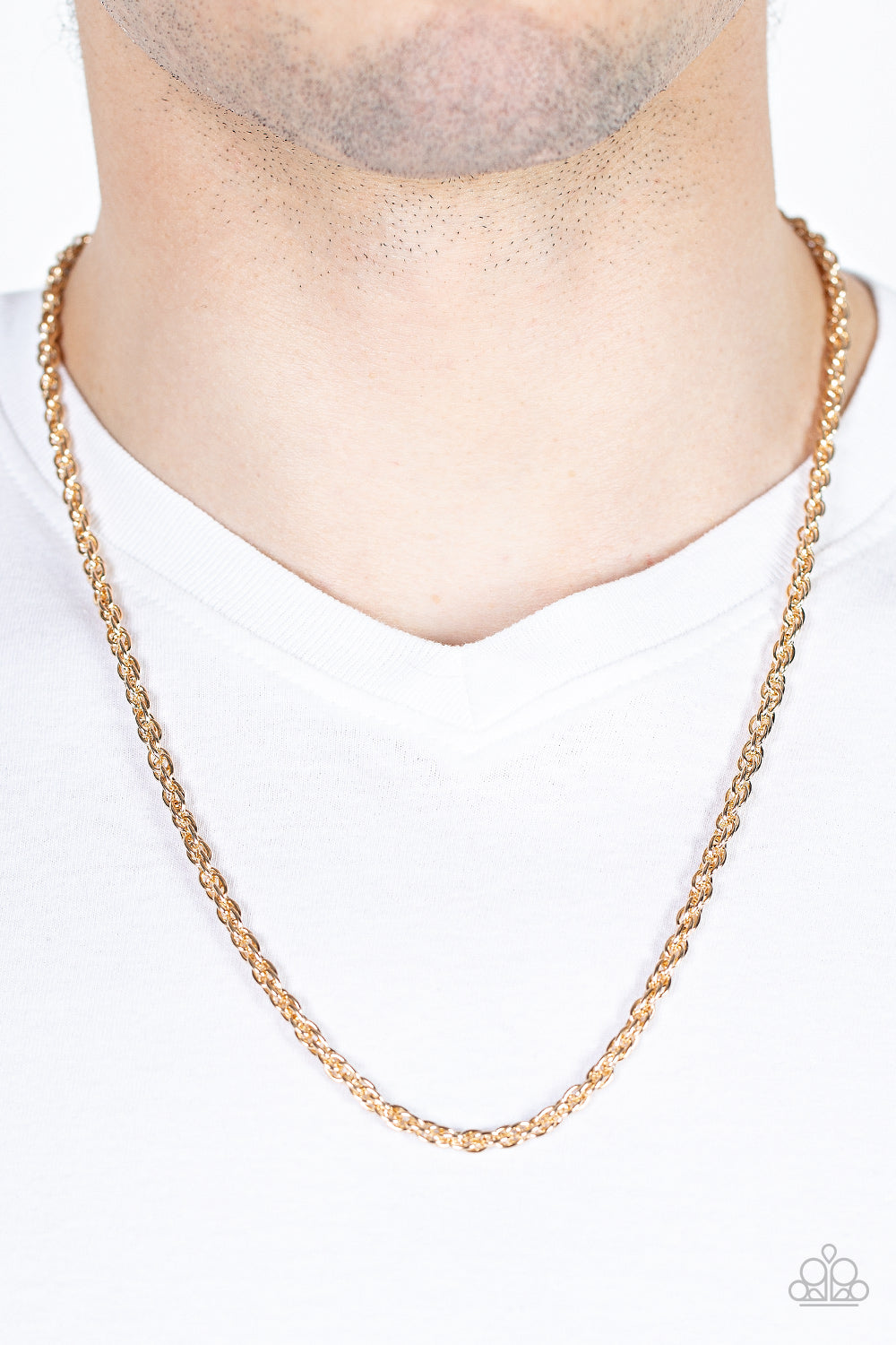 Industrial Interval Men Gold Neklace