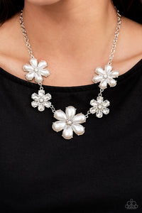 Fiercely Flowering White Pearl Necklace