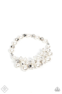 Elegantly Exaggerated White Pearl Bracelet