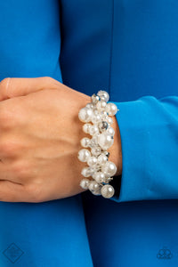 Elegantly Exaggerated White Pearl Bracelet