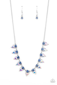 Razor-Sharp Refinement Blue/ White Necklace