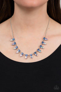 Razor-Sharp Refinement Blue/ White Necklace