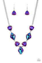 Cargar imagen en el visor de la galería, Glittering Geometrics Purple Necklace
