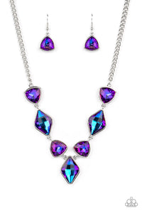 Glittering Geometrics Purple Necklace